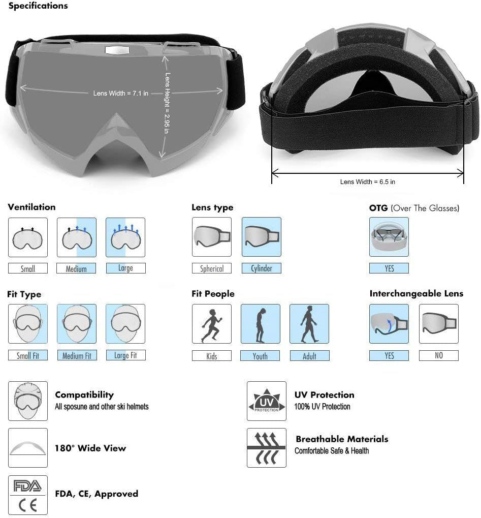 Dirt Bike ATV Goggles-Motorcycle Offroad Riding Helmet Motocross