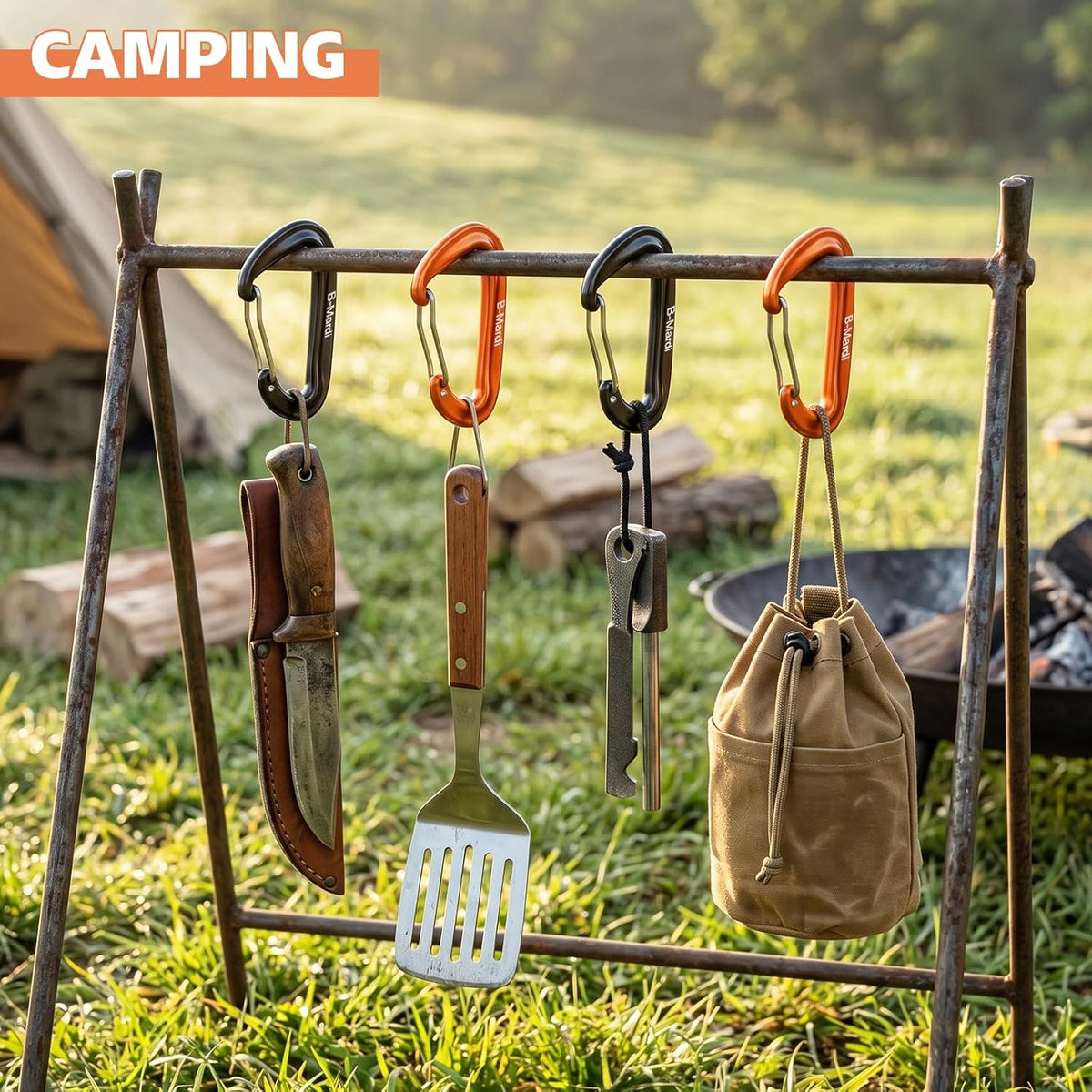 Carabiner Clips Heavy Duty 12Kn (2697 Lbs)-Lightweight Locking Carabiners for Camping, Hiking, Hammock, Dog Leash Harness, Outdoor and Gym Etc, Keychains& Utility