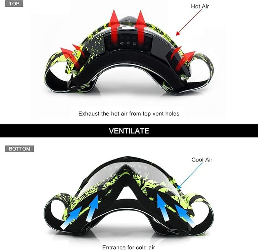 Dirt Bike ATV Goggles-Motorcycle Offroad Riding Helmet Motocross