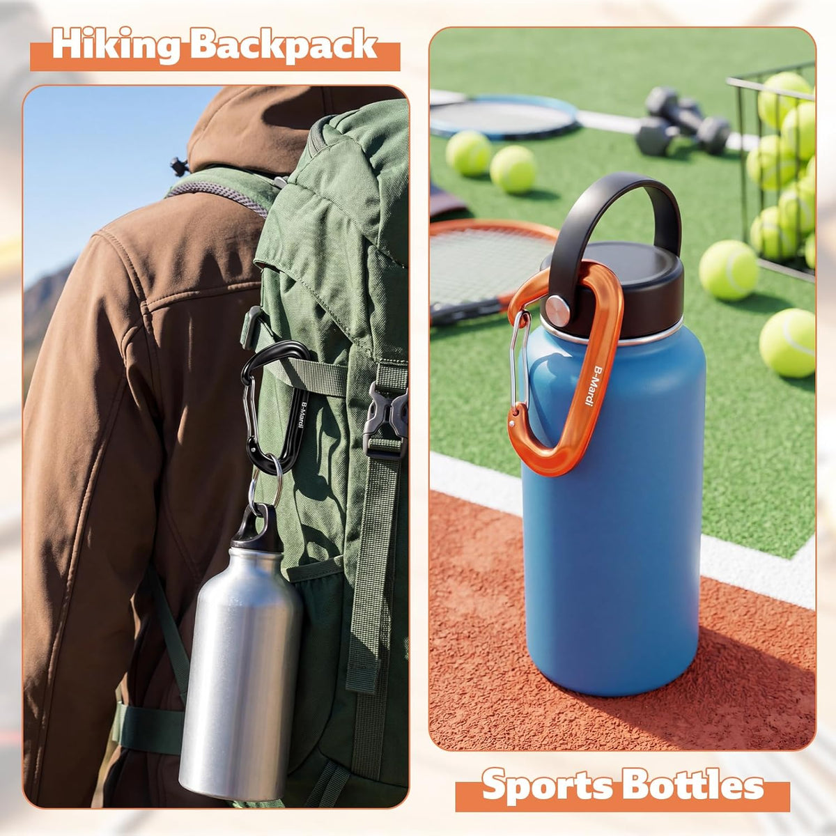 Carabiner Clips Heavy Duty 12Kn (2697 Lbs)-Lightweight Locking Carabiners for Camping, Hiking, Hammock, Dog Leash Harness, Outdoor and Gym Etc, Keychains& Utility